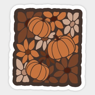 Fall Flowers & Pumpkins Sticker